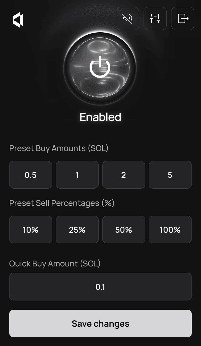 Chrome extension settings